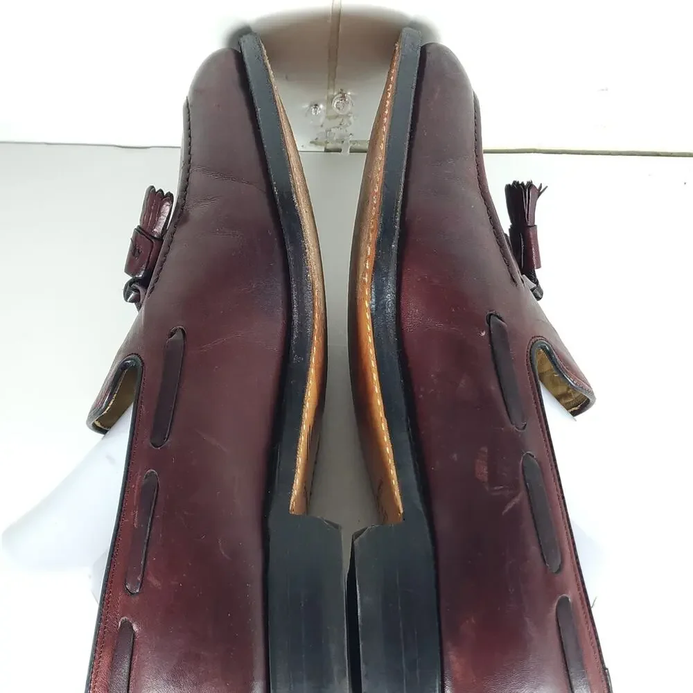 Johnston Murphy Men's Aristocraft US9B/D Burgundy Leather Tassel Loafers